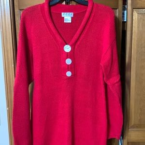 EUC Christmas red size M v-neck sweater